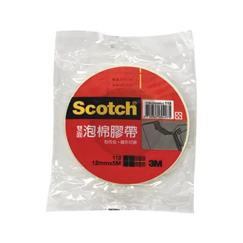 3M Scotch 113雙面泡棉膠帶12mm*5M